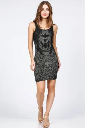 Victoria Damask Jacquard Dress