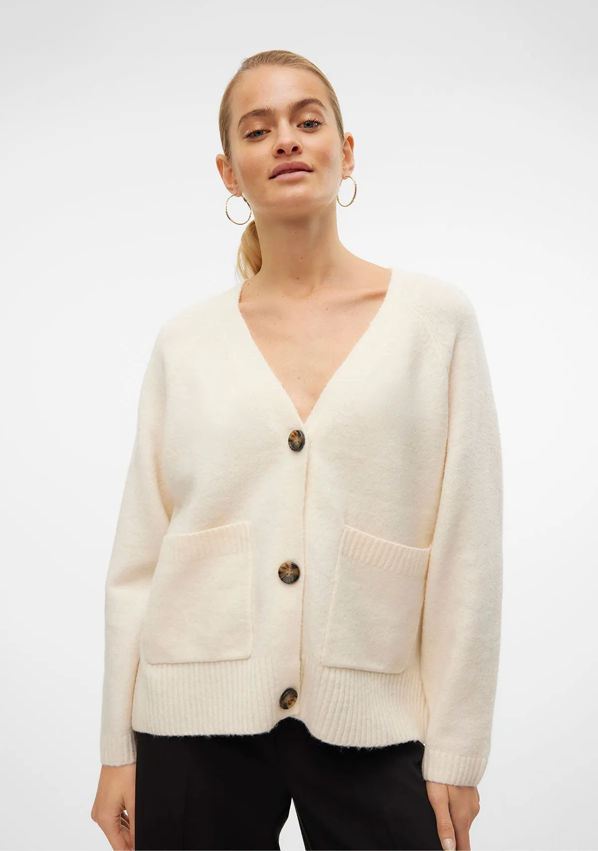 VM Boom LS V-Neck Button Cardigan Birch