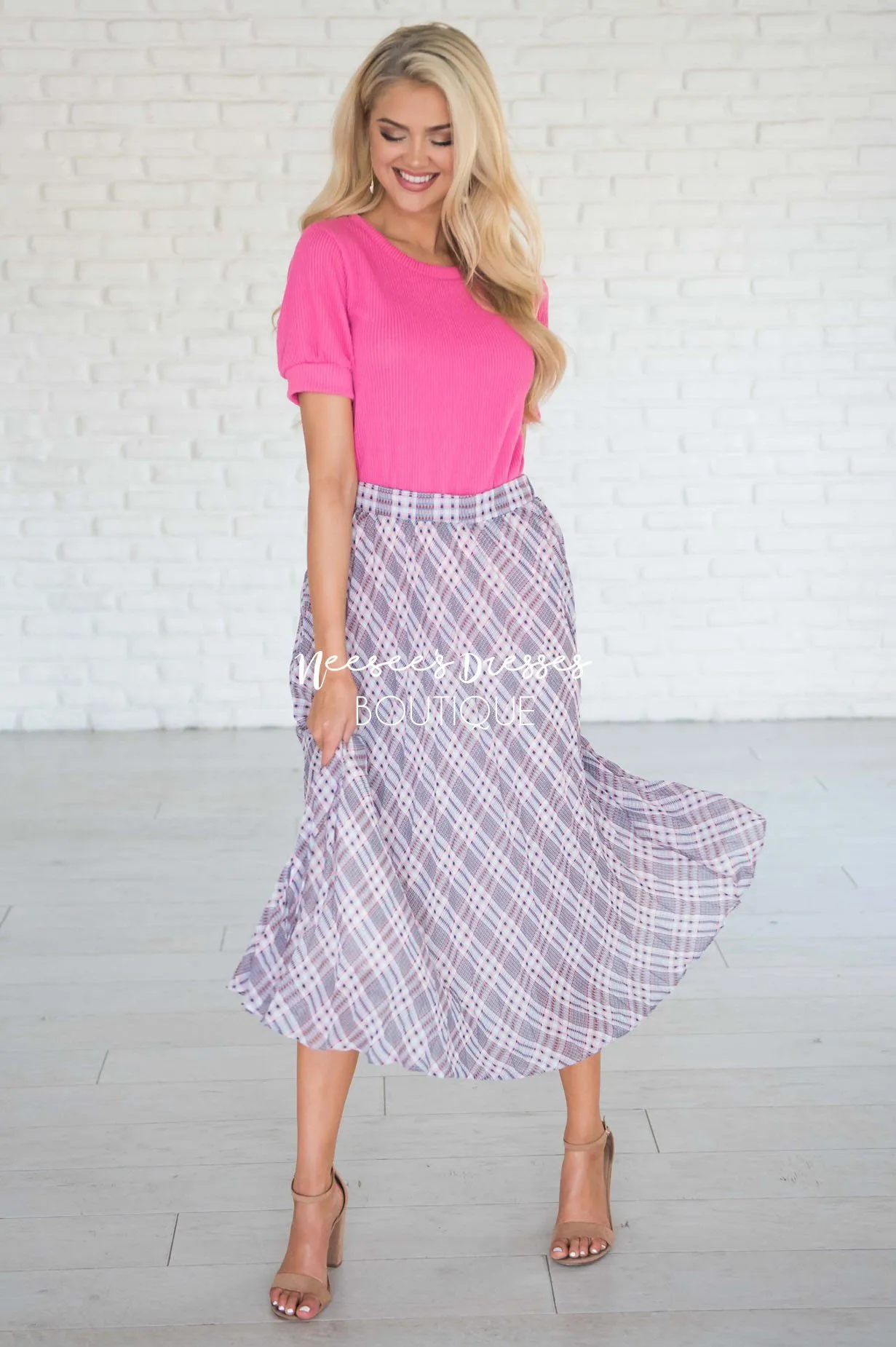 Weekend Wishes Pleated Skirt