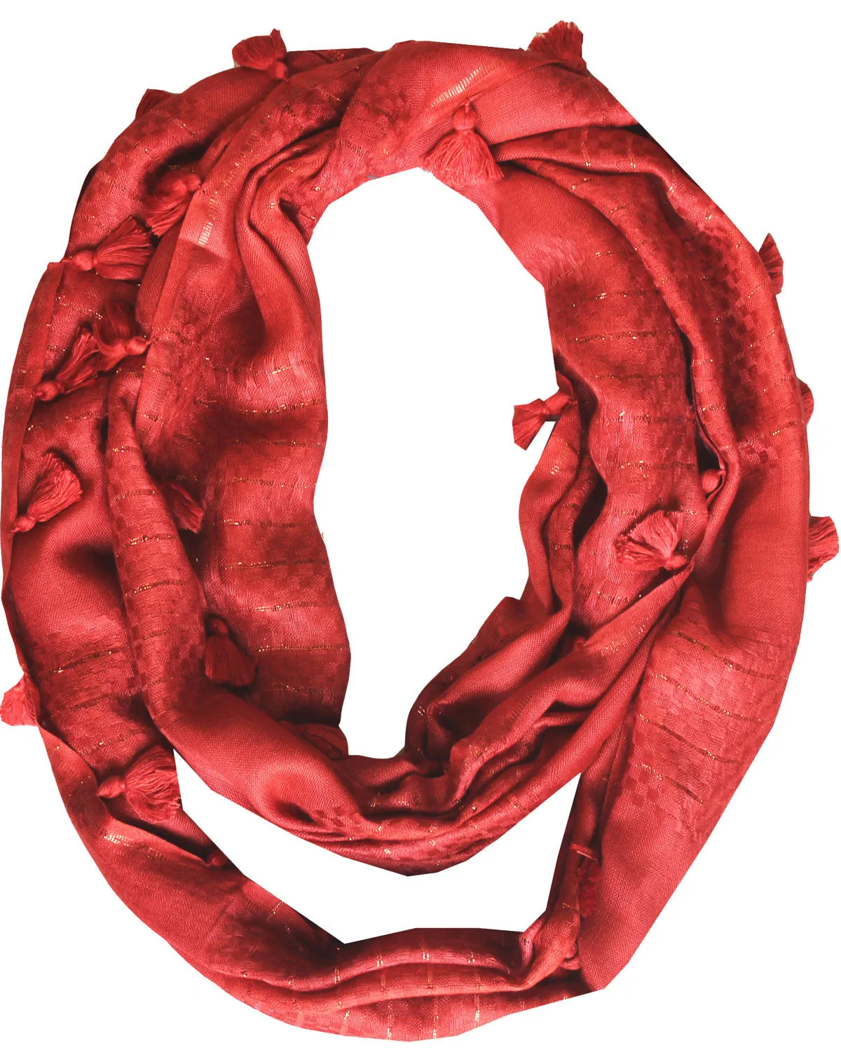 Womens Cowl Scarf One Circle Loop Wrap Clothing Gift (Red)