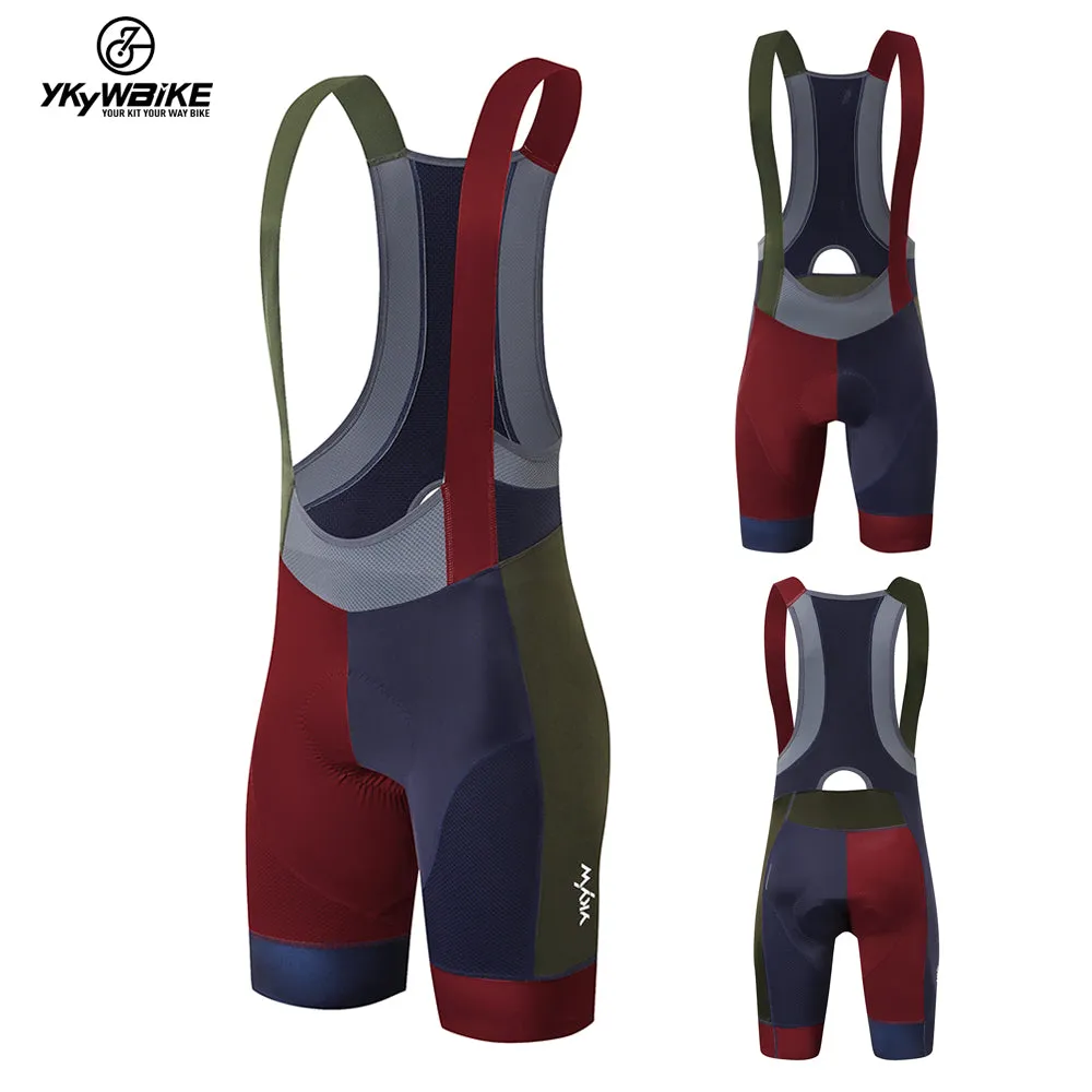 YKYW 2024 Men’s Cycling Bib Shorts Elastic Performance Lycra Ergonomics Pads 5H Padded Tights Color Combinations Colorblocking